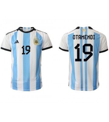 Argentina Nicolas Otamendi #19 Replica Home Stadium Shirt World Cup 2022 Short Sleeve